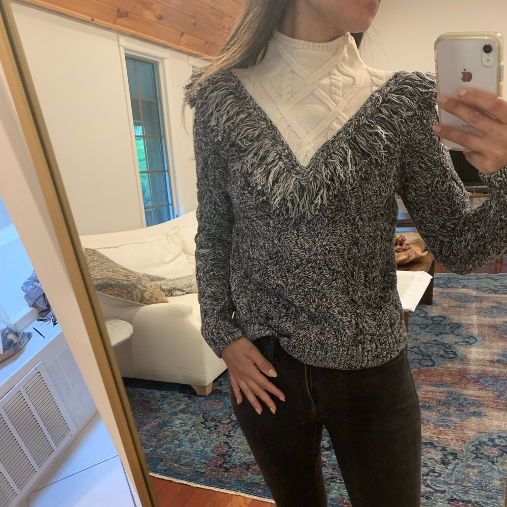 Intermix Fringe Sweater Like New S